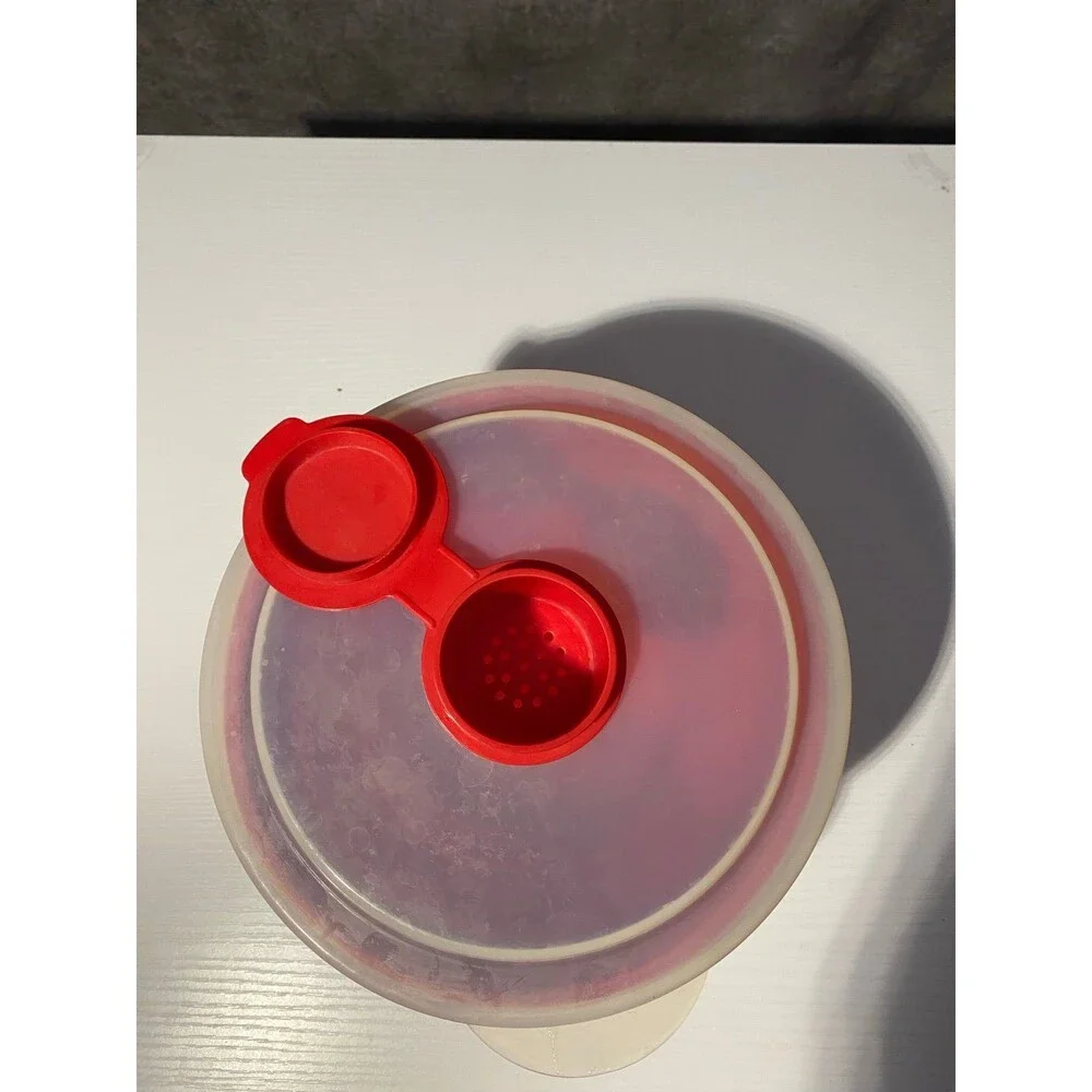 Pampered Chef Red Silicone Microwave Popcorn Maker Bowl #1457